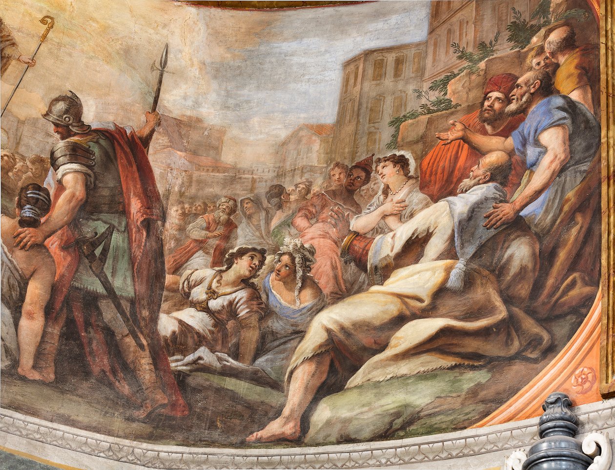 Paolo de Matteis 1714-ben készült freskói a boltozaton és a dobon, amelyek a Szent életét ábrázolják, San Cataldo kápolna a székesegyházban, Taranto, Olaszország (fotó). alkotó: Paolo di Matteis