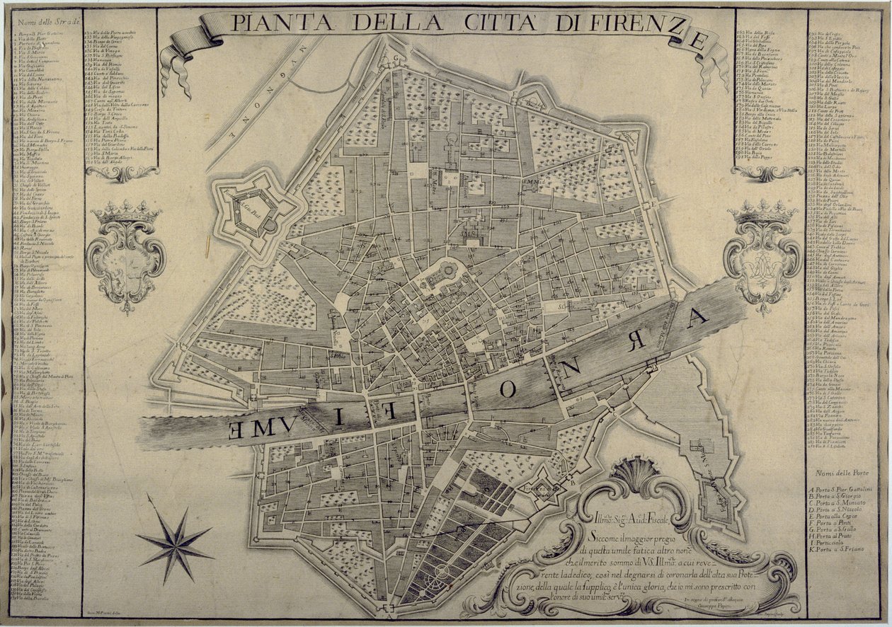 Firenze térképe, 1730 alkotó: Papini