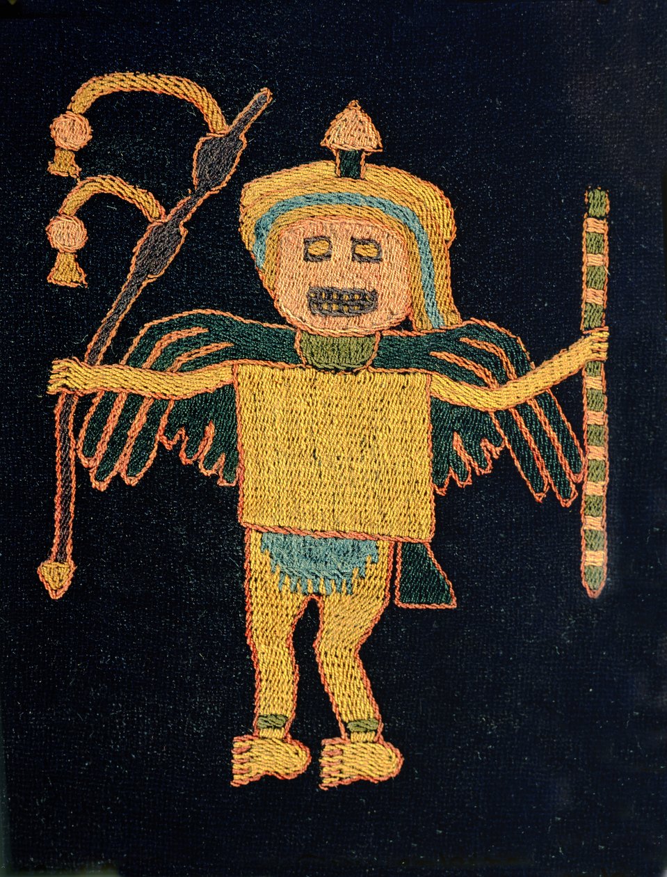 Gyapjúszövetből készült textildarab részlete alkotó: Paracas Culture