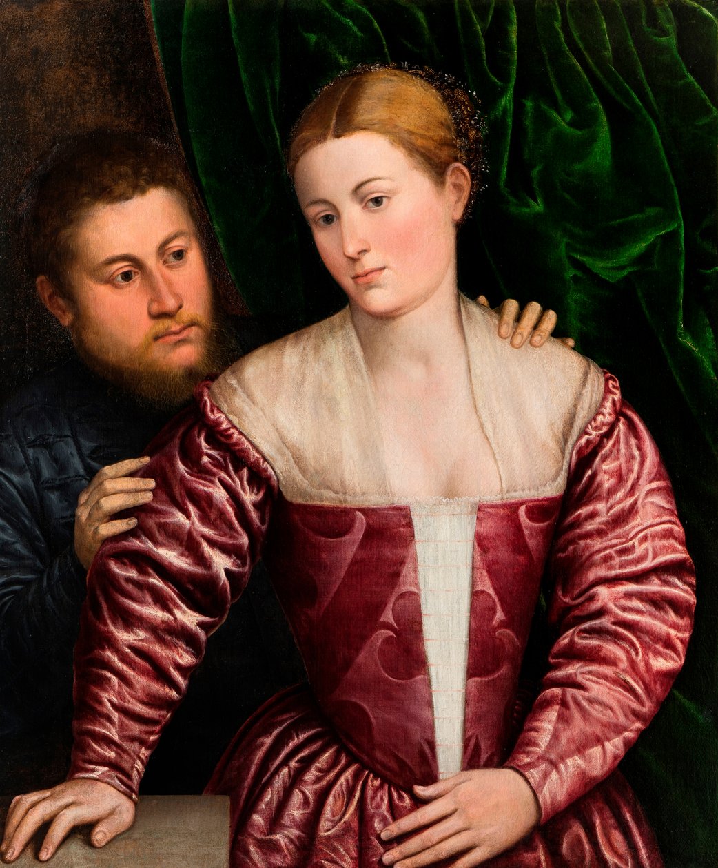 Velencei nő és lovászának kettős portréja, 1560 körül (olaj, vászon) alkotó: Paris Bordone