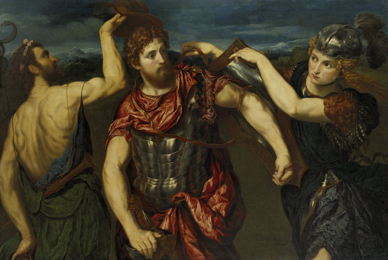 Perseus Merkúr és Minerva által felfegyverkezve alkotó: Paris Bordone