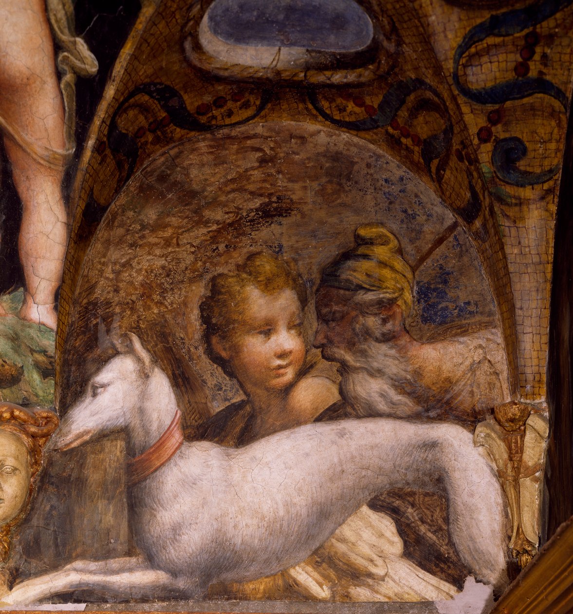 Kutya és vadász, Diana mítoszából és Actaeonból alkotó: Parmigianino