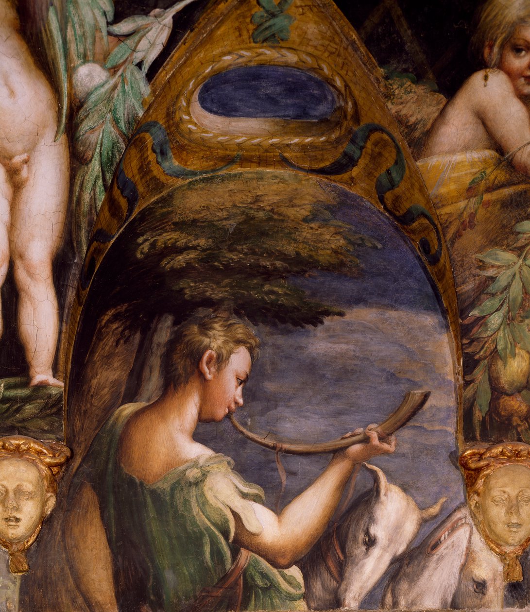 Vadász figura, Diana mítoszából és Actaeonból alkotó: Parmigianino