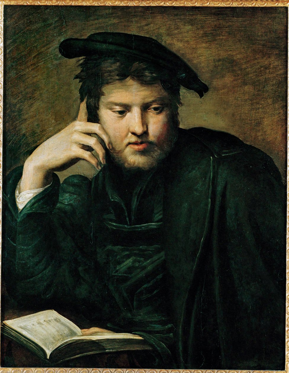 Férfi könyvvel, korai munka ... alkotó: Parmigianino (1503 40)