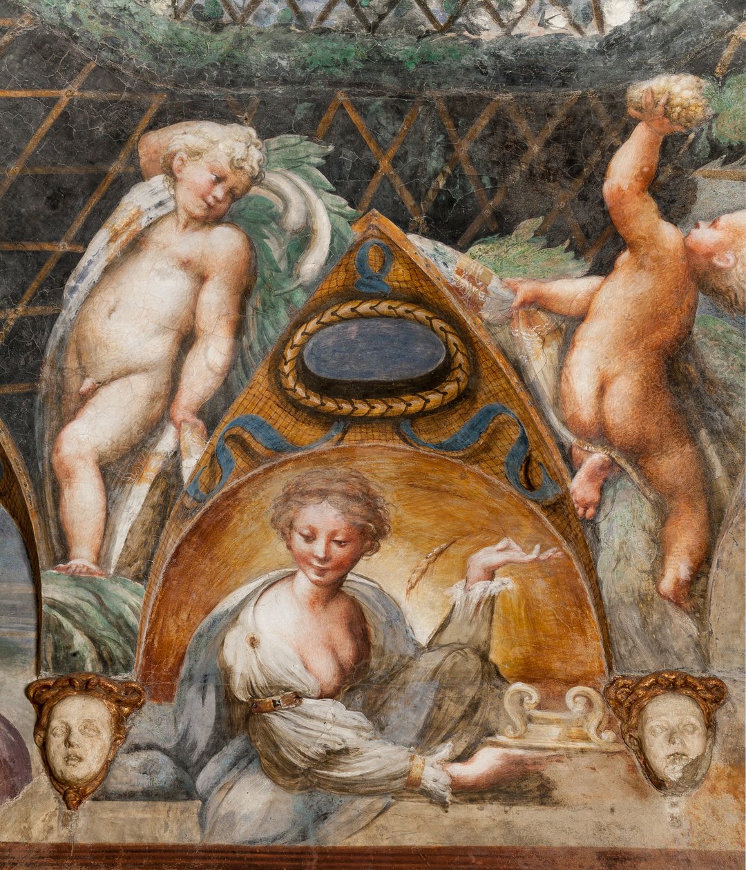Paola Gonzaga, mint Ceres istennő, Diana és Actaeon szobájából, 2384753 részlet alkotó: Parmigianino