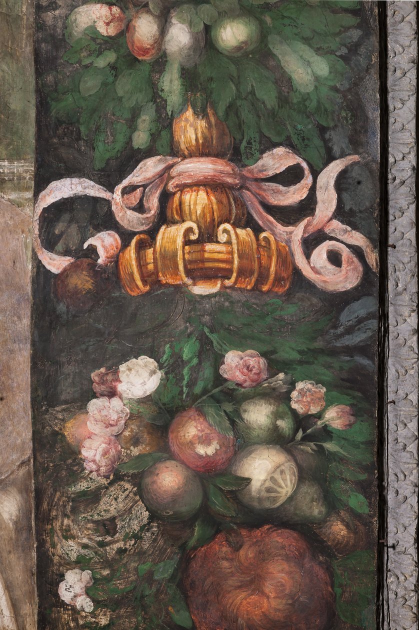 Dekorációs részlet virágokkal és gyümölccsel, 1523 körül (freskó) alkotó: Parmigianino