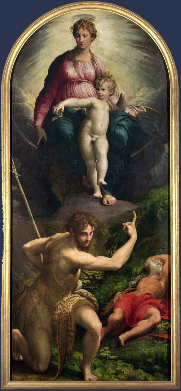 Madonna és gyermek Szent Jánossal és Szent Jeromossal alkotó: Parmigianino
