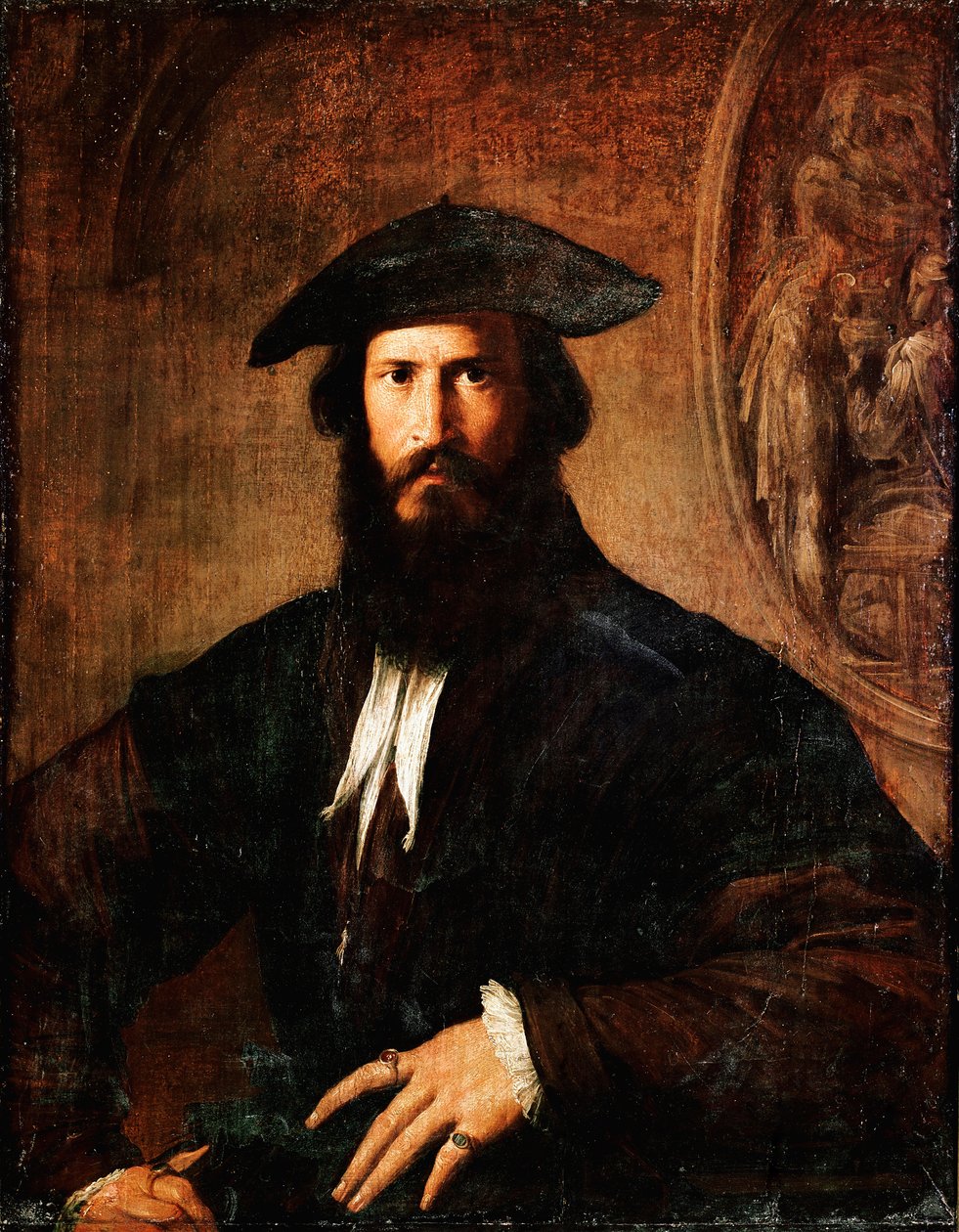 Férfi portréja: Francesco Mazzola Il Parmigianino dit A parmezán (1503-1540) 1530-1531 V. 100x70 cm Firenze, Uffizi galéria (Uffizi) alkotó: Parmigianino