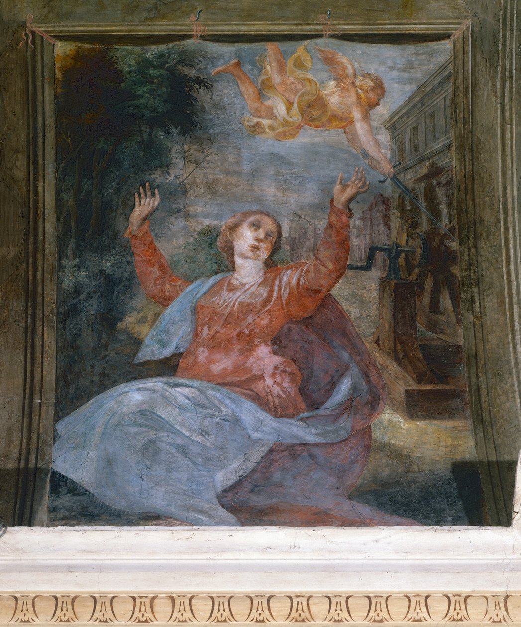 Szent Agata, Parmigianino (1503-1540), freskó, San Giovanni Evangelista templom, Parma, Emilia-Romagna, Olaszország alkotó: Parmigianino
