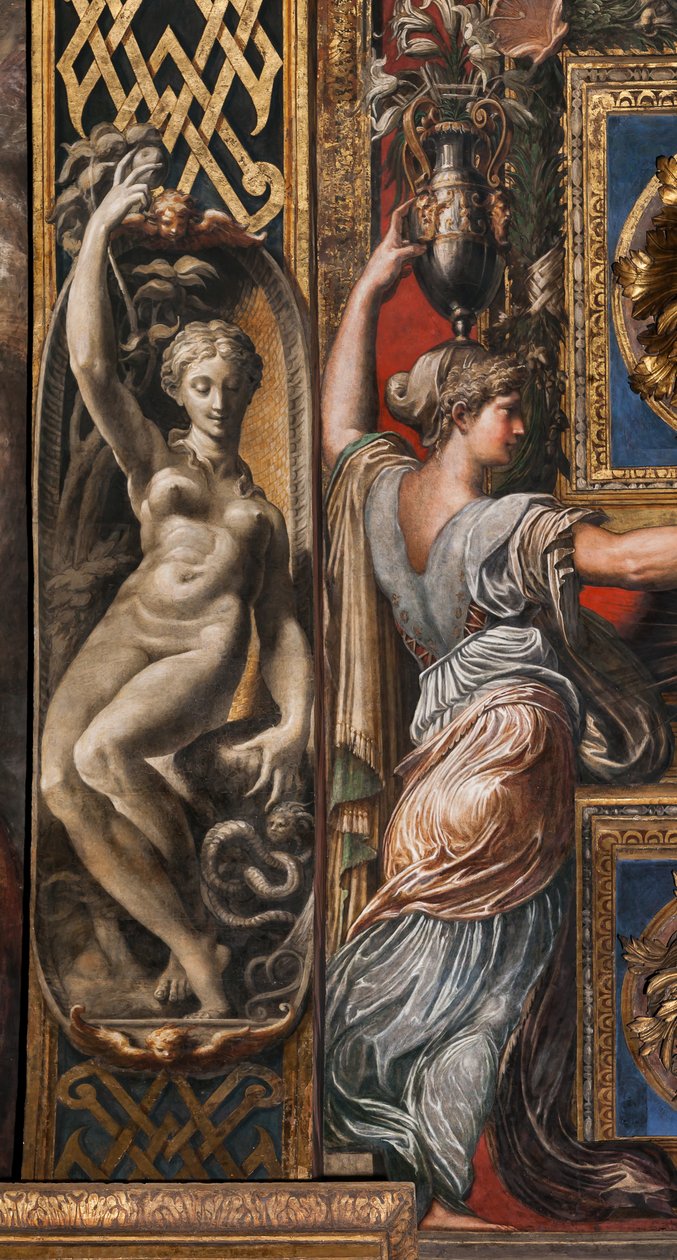 A három bölcs szűz és három bolond szűz, részlet a 3660863-ból alkotó: Parmigianino