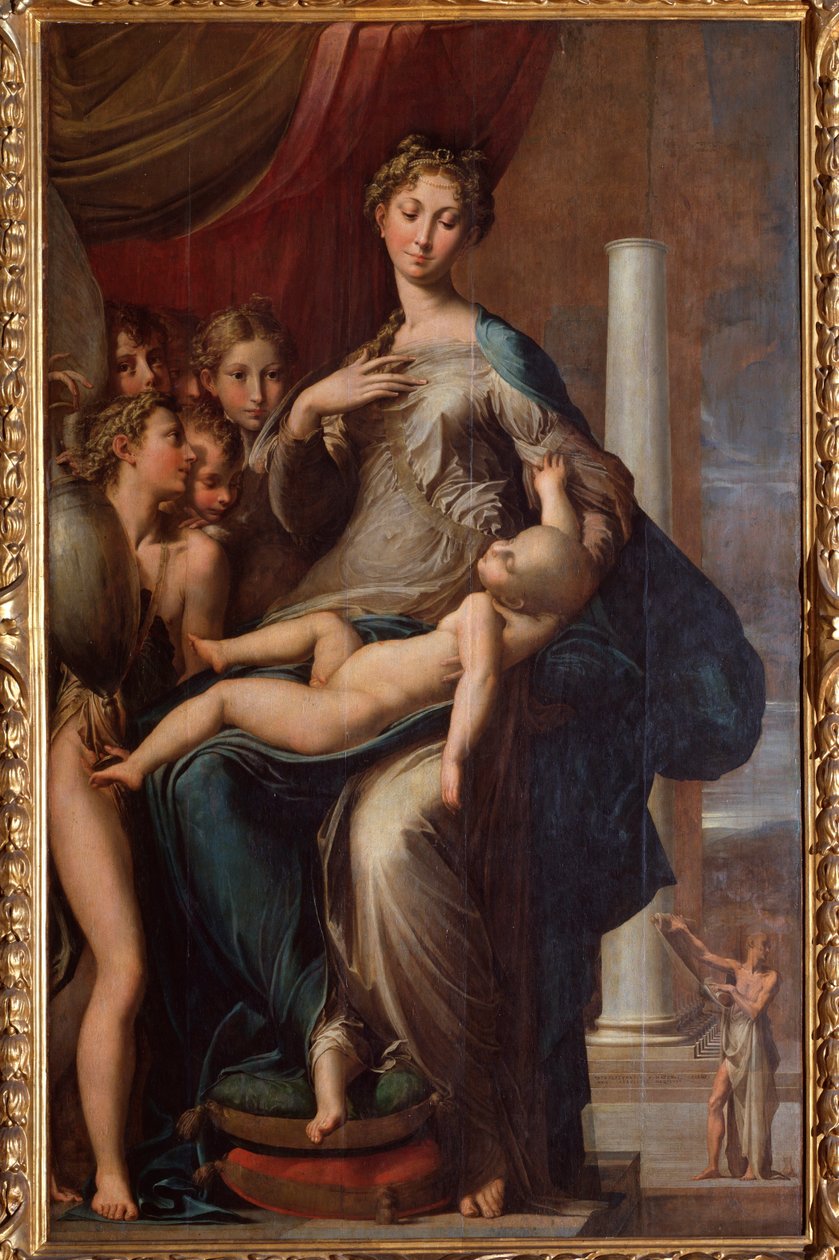 Szűz hosszú nyakkal - 1534 Olaj, fa alkotó: Parmigianino