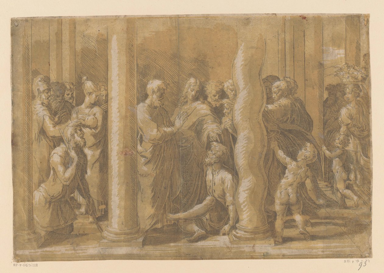 Szent Péter és János meggyógyítják a bénultakat alkotó: Parmigianino (attributed to)