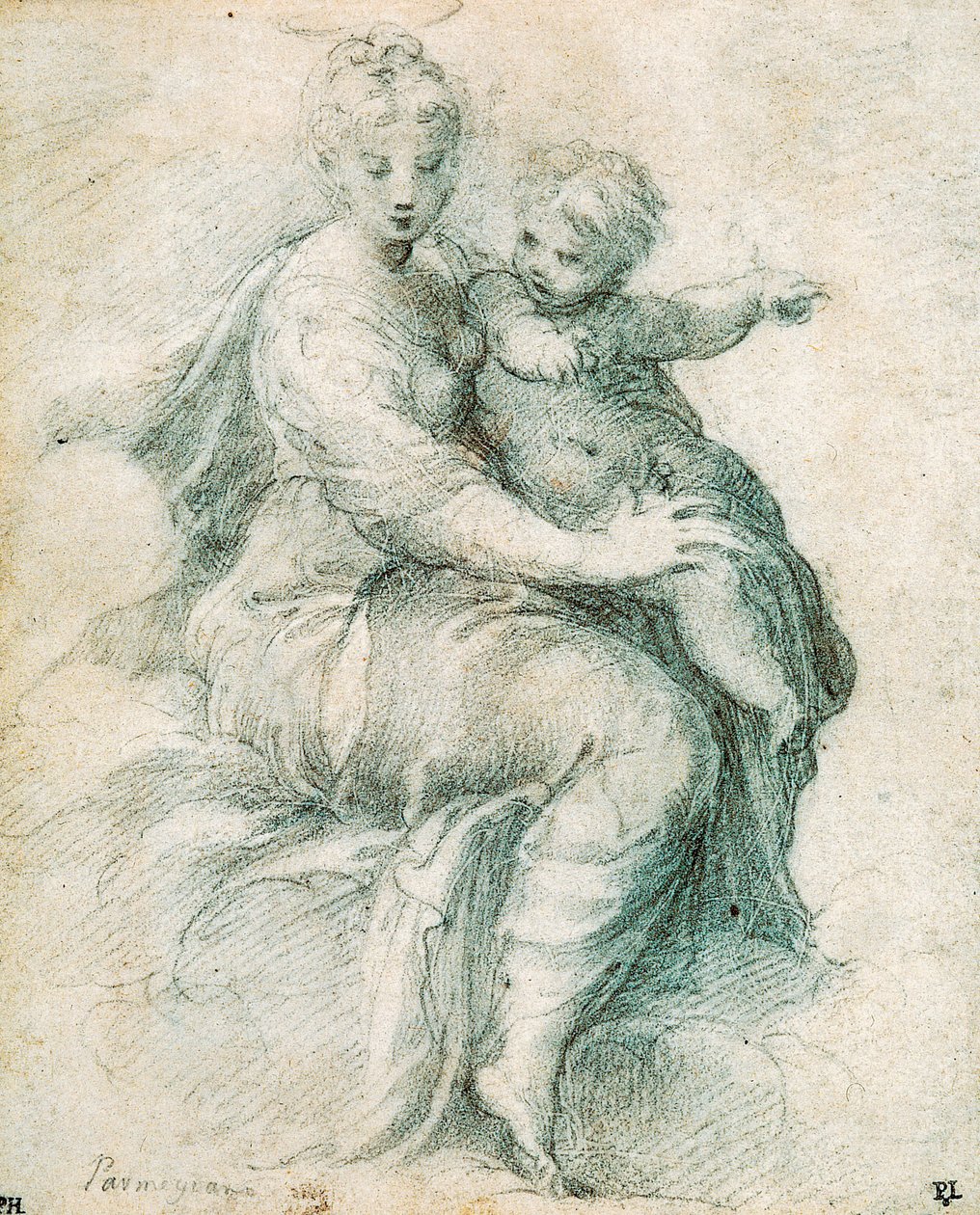 Madonna és gyermek a felhőkön, c1525. alkotó: Parmigianino