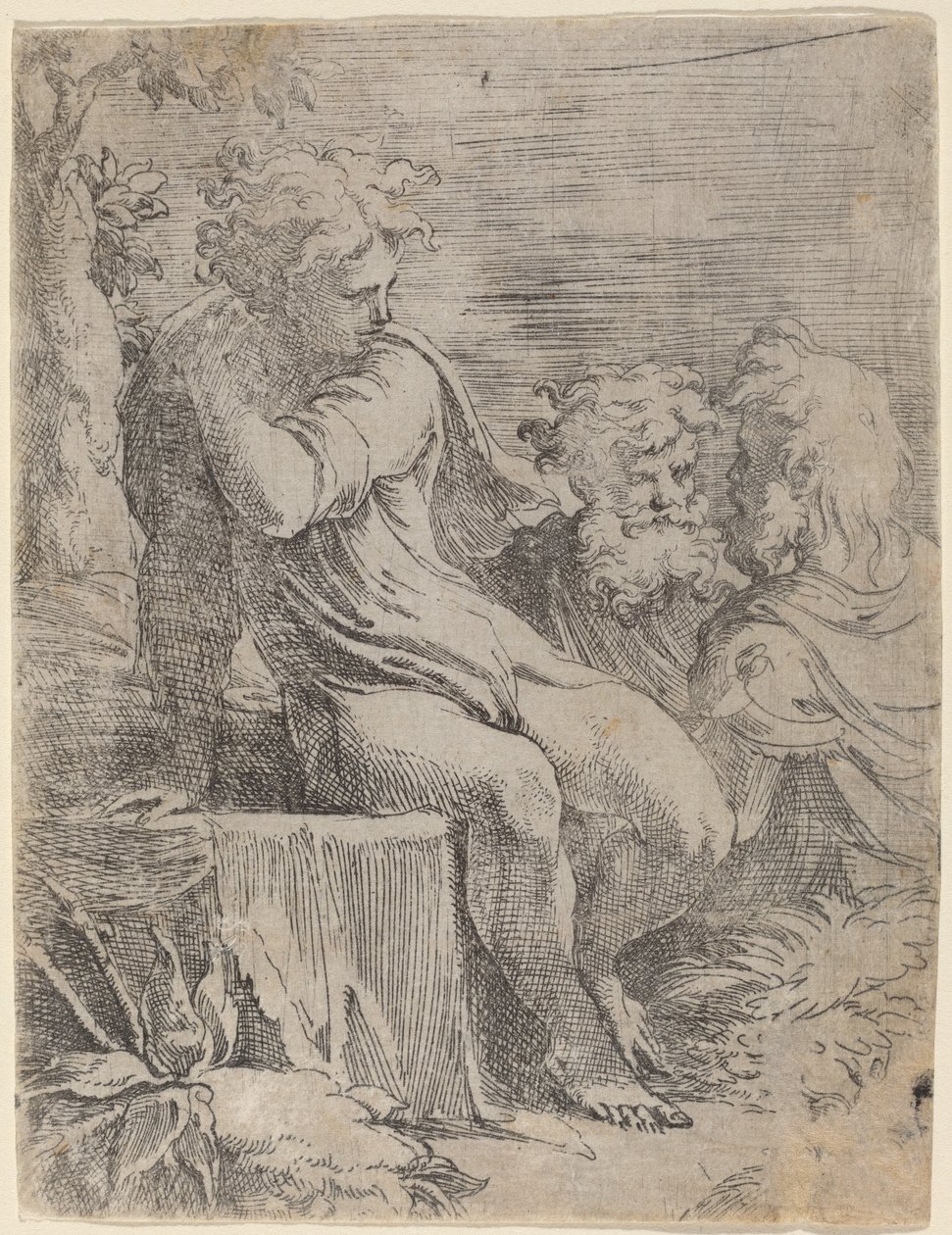 A fiú és két öreg alkotó: Parmigianino