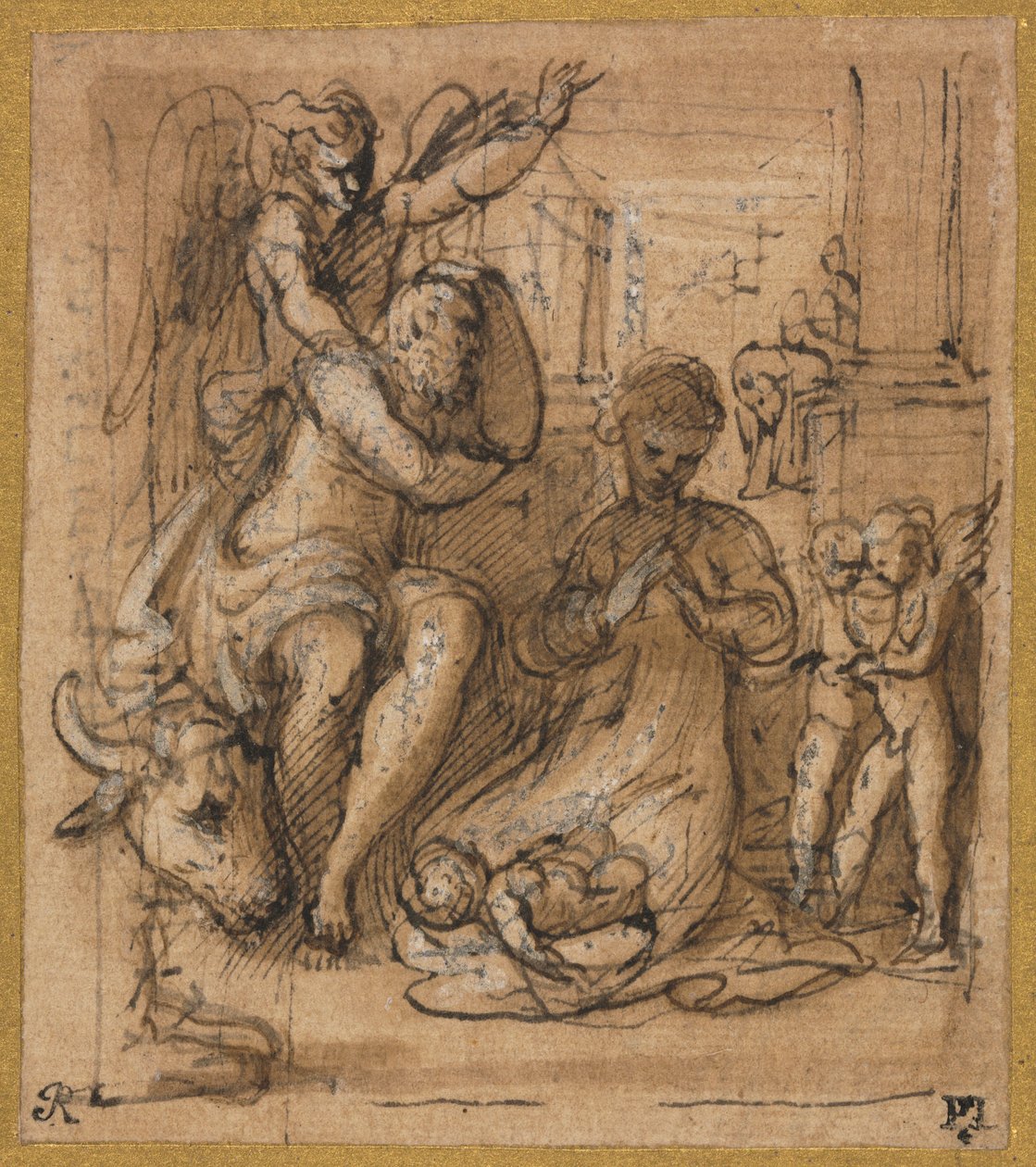 Születés József álmával alkotó: Parmigianino