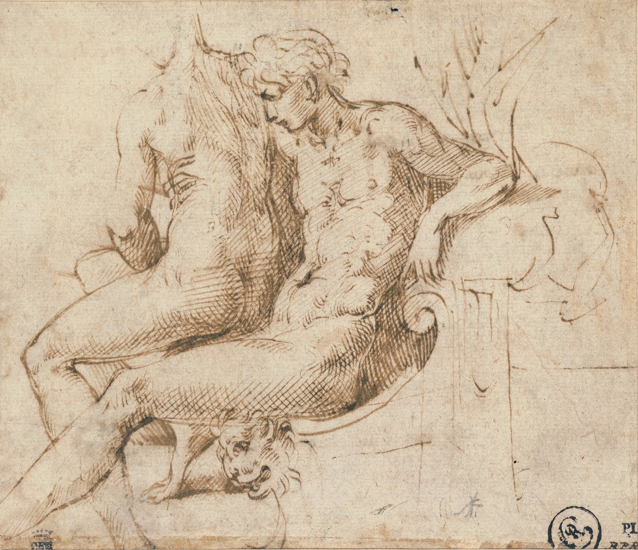 Két szerető ül egy kanapén alkotó: Parmigianino