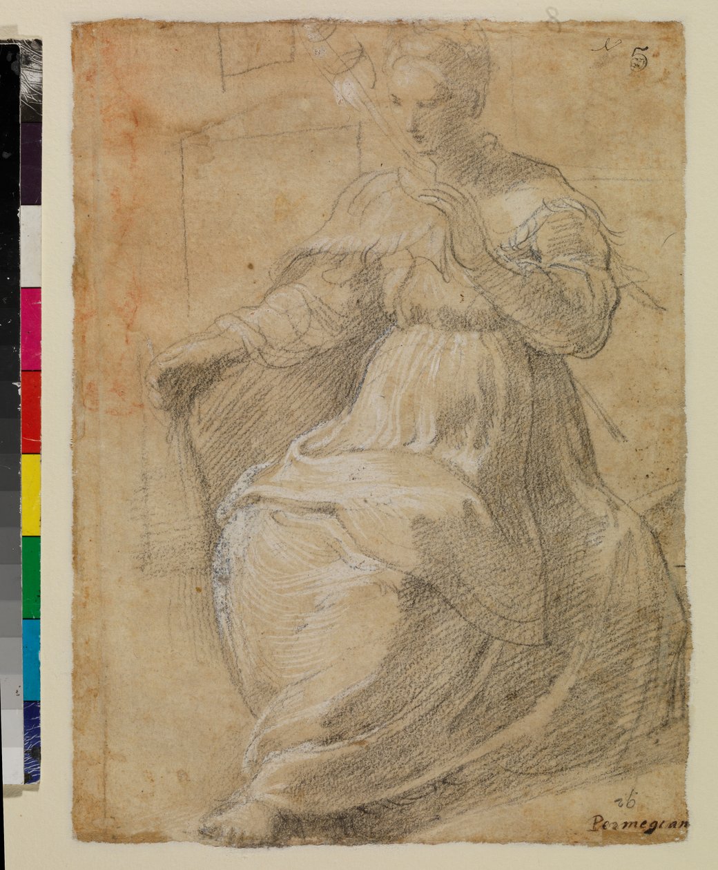 Nő a kezében egy bot alkotó: Parmigianino