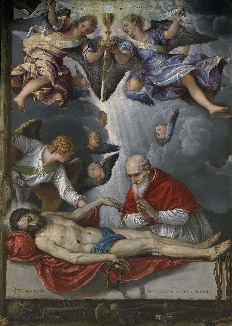 Halott Krisztus, V. Pius pápa imádta (Antonio Michele Ghislieri alkotó: Parrasio Micheli