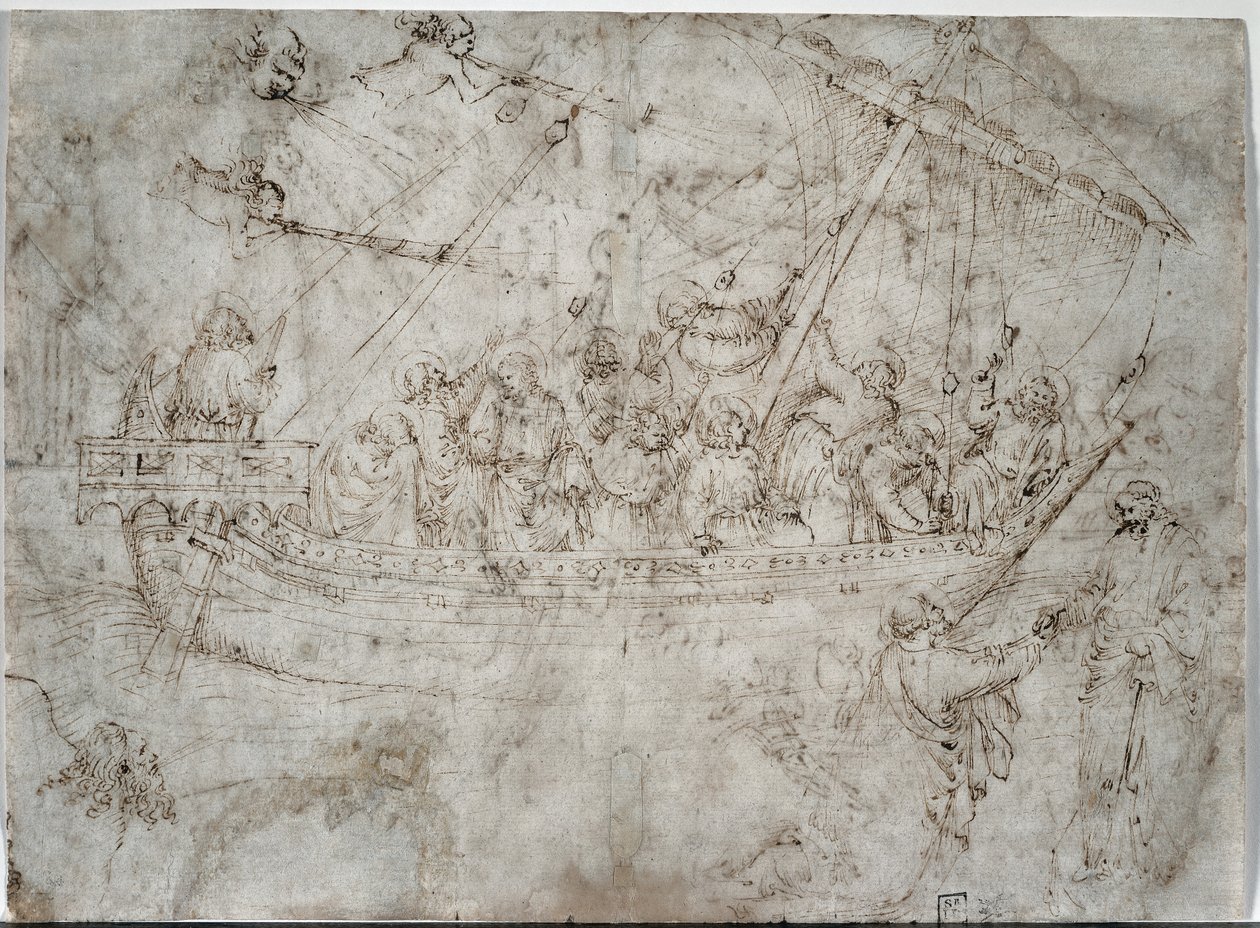 Két hajórajz, 1410-es évek. alkotó: Parri Spinelli