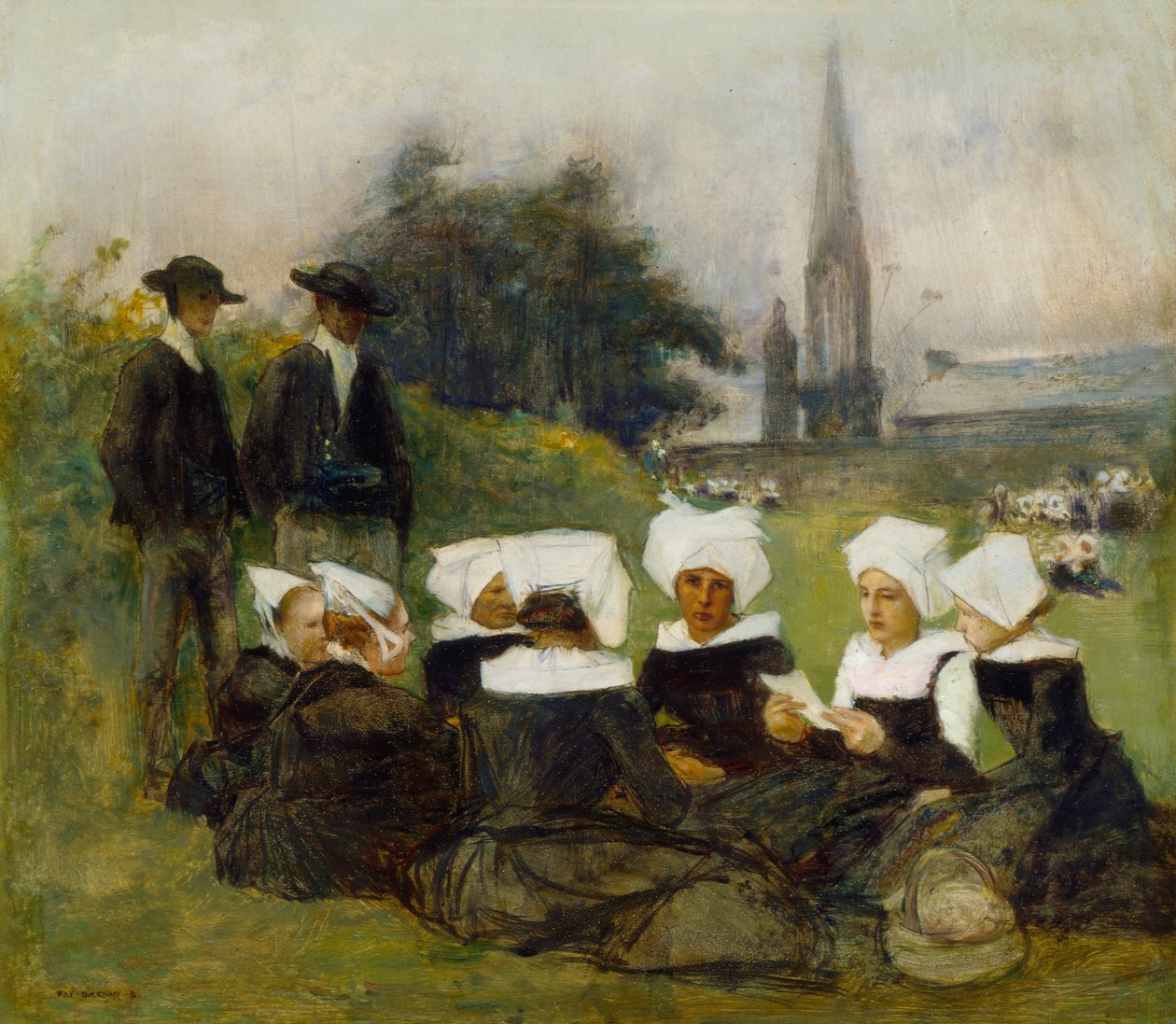 Tanulmány breton nőknek egy kegyelemdöfésnél, 1887 körül (lásd még 60974) alkotó: Pascal Adolphe Jean Dagnan Bouveret