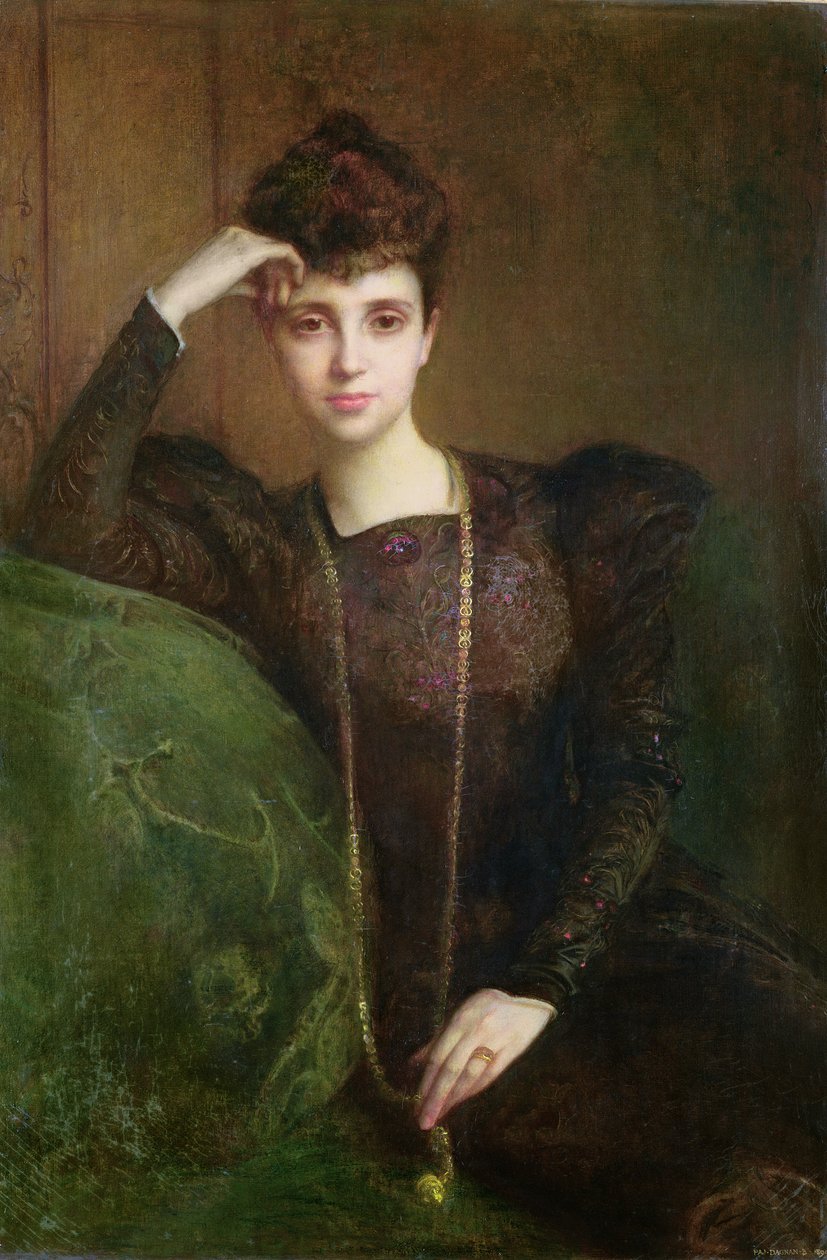Egy fiatal nő portréja, 1900 körül alkotó: Pascal Adolphe Jean Dagnan Bouveret