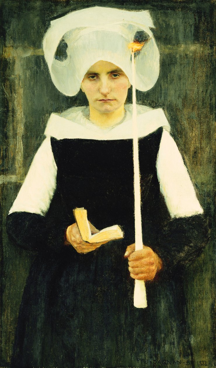 Breton a Pardonnál; Breton nő a kegyelemben, 1888 alkotó: Pascal Adolphe Jean Dagnan Bouveret