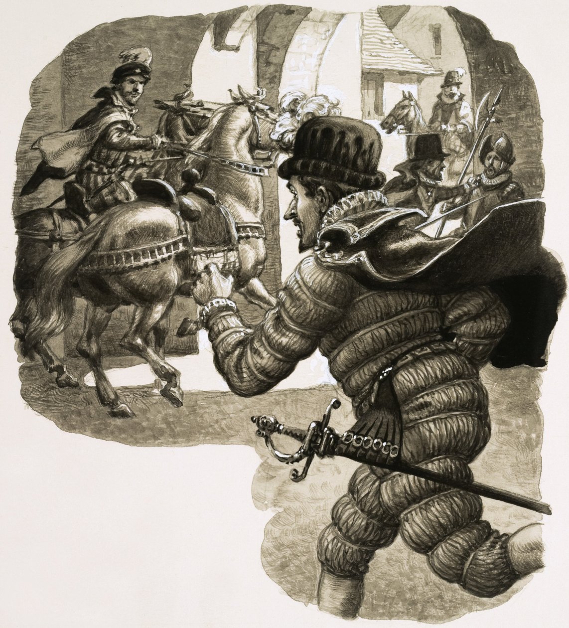 III. Henrik király alattvalóinak öltözve kúszott ki Krakkóból... alkotó: Pat (1907 95) Nicolle
