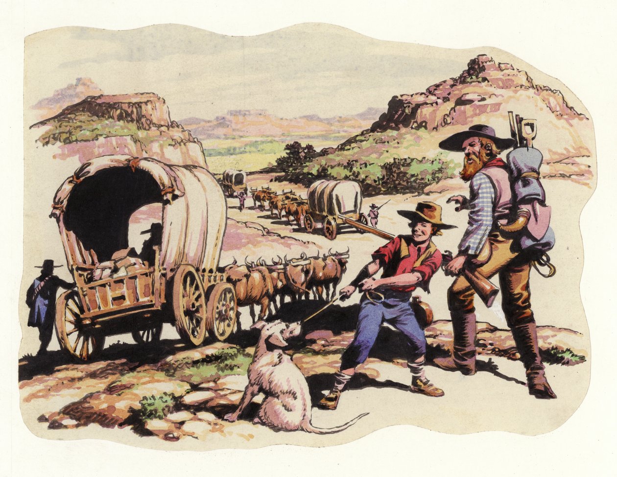 Az 1835-1837-es nagy vándorlás (gouache, papír) alkotó: Pat (1907 95) Nicolle