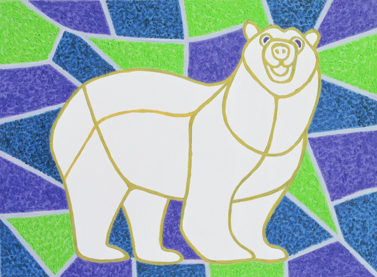 Polar Bear a festett üveg alkotó: Pat Scott