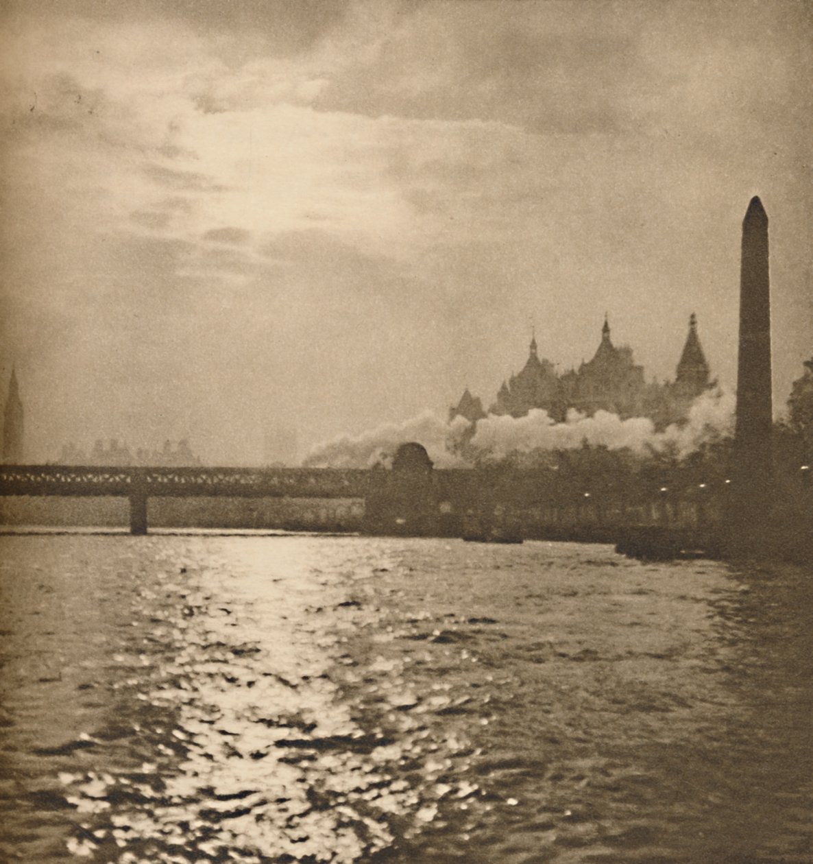 Ahol a Doverbe vezető vasút keresztezi a folyót, 1935. alkotó: Paterson