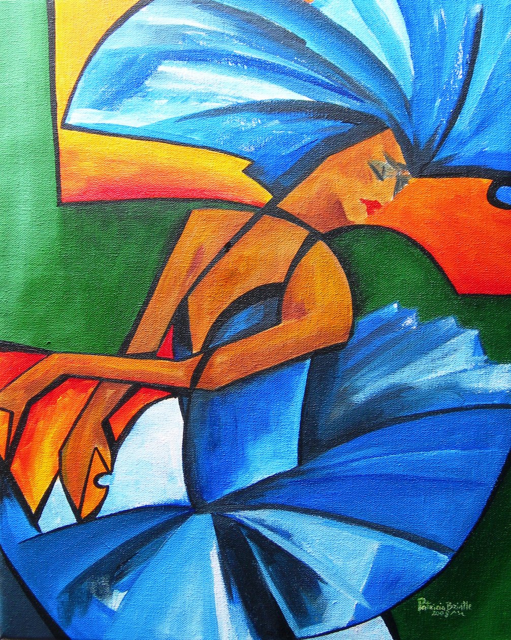 Tánc kékben, 2008 (akril, vászon) alkotó: Patricia Brintle