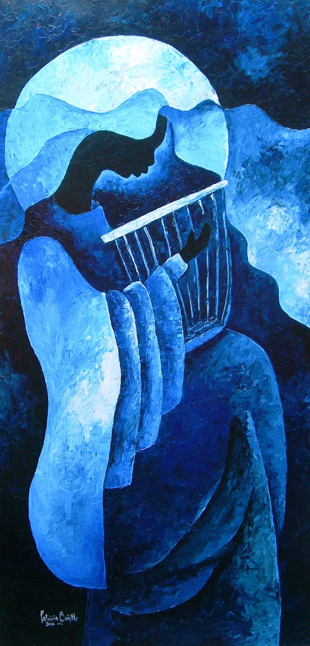 Szakrális dallam, 2012 (akril, fa) alkotó: Patricia Brintle