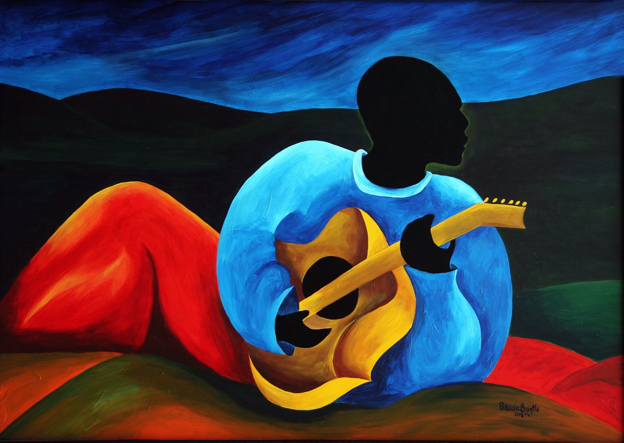 Ti-Jean, a gitáros, 2008 (akril, masonite) alkotó: Patricia Brintle
