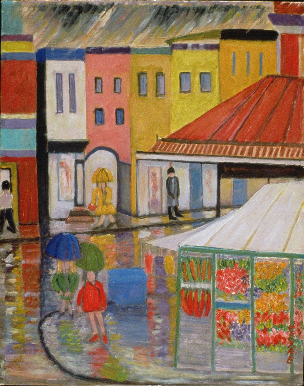 Tavaszi eső, Bywood Market (olaj, vászon) alkotó: Patricia Contemporary Artist Eyre