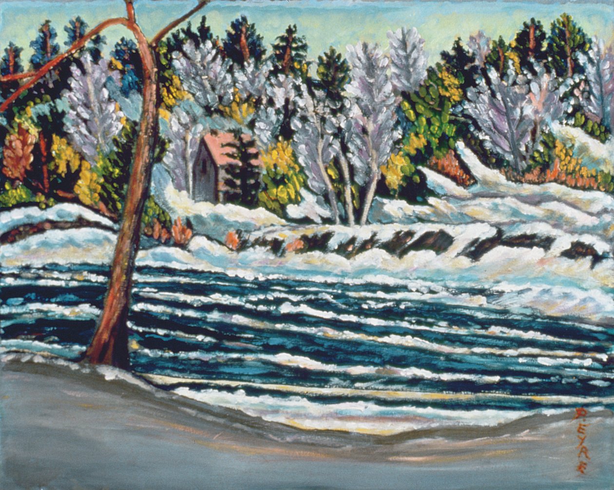 Téli olvadás, Gatineau folyó alkotó: Patricia Contemporary Artist Eyre