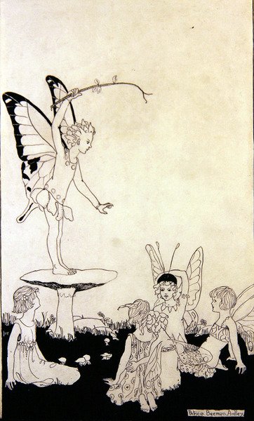 Tündérleckék (toll és tinta papíron) alkotó: Patricia Beeman Ardley