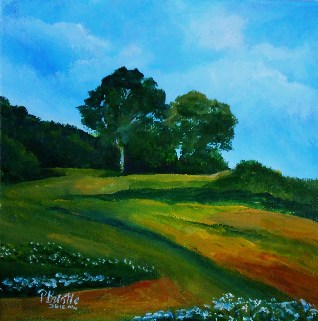 Bleuets vers Thiotte, 2016 (akril, vászon) alkotó: Patricia Brintle