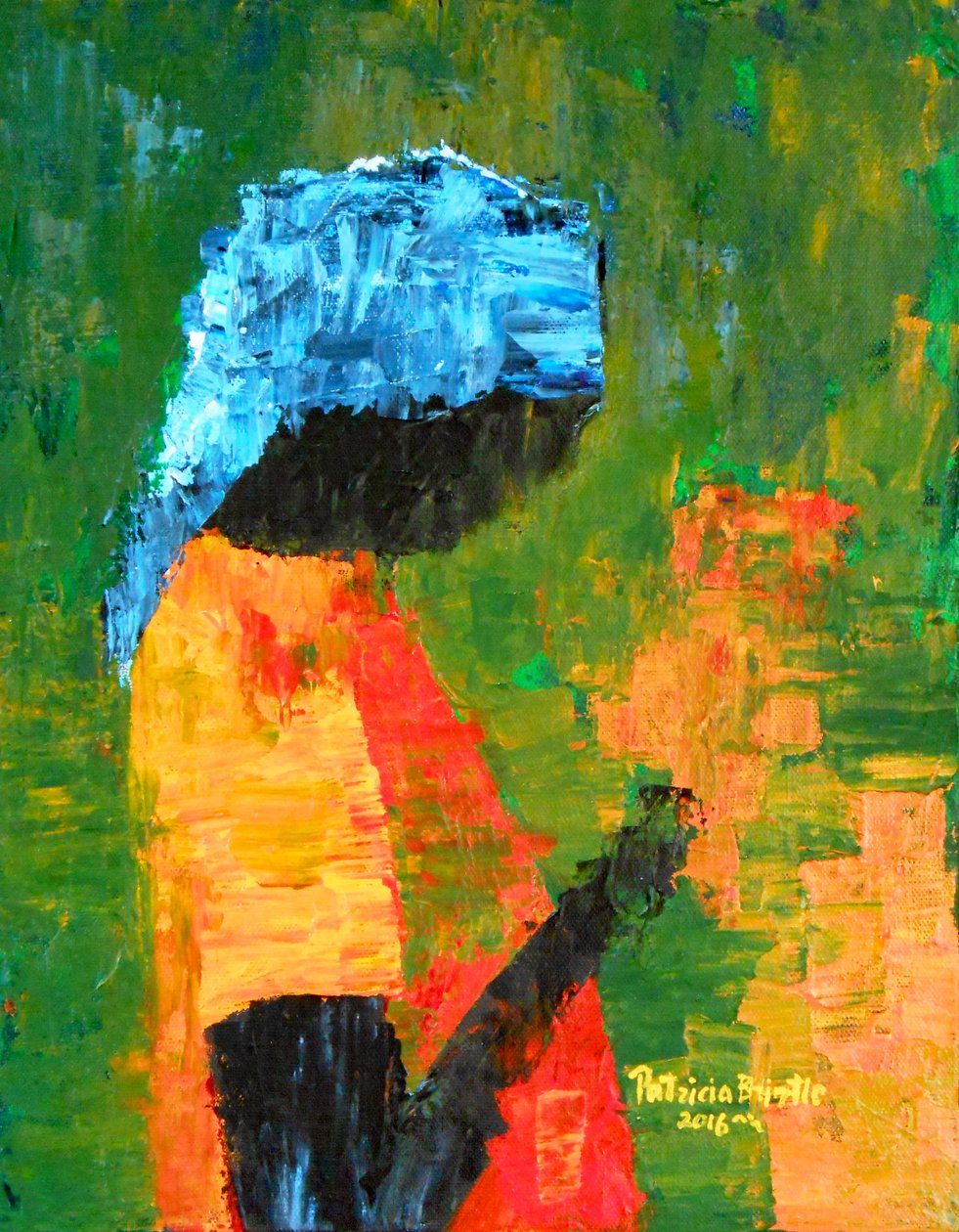Virágok a kézben, 2016 (akril, vászon) alkotó: Patricia Brintle