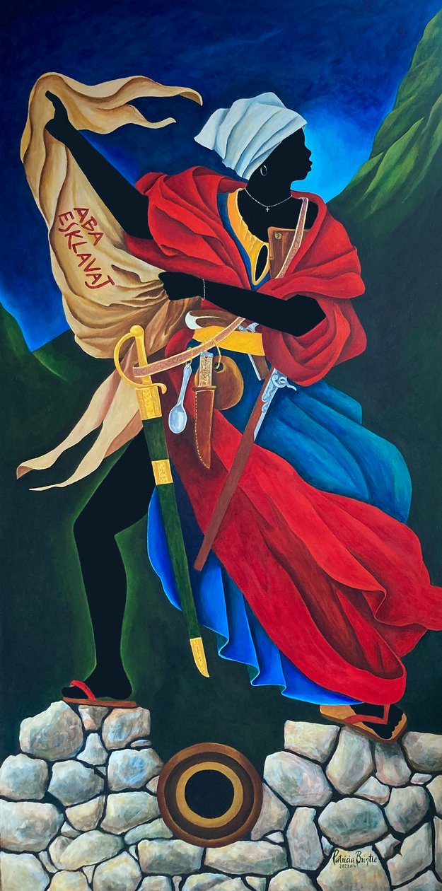 Marie Jeanne Lamartiniere az erődben, 2021 (akril, vászon) alkotó: Patricia Brintle