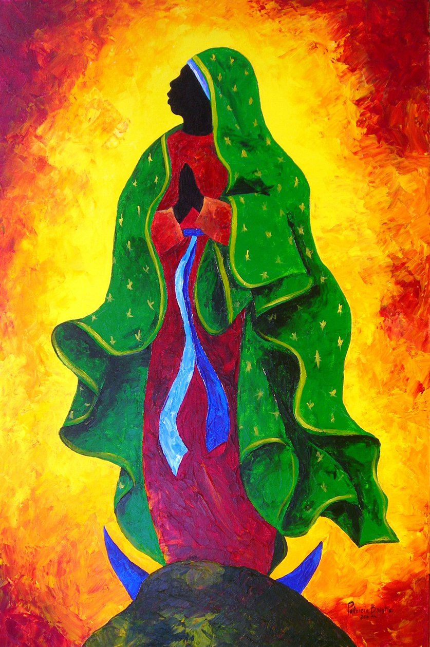 Guadalupe-i Boldogasszony – Reménységünk, 2011 (akril, vászon) alkotó: Patricia Brintle