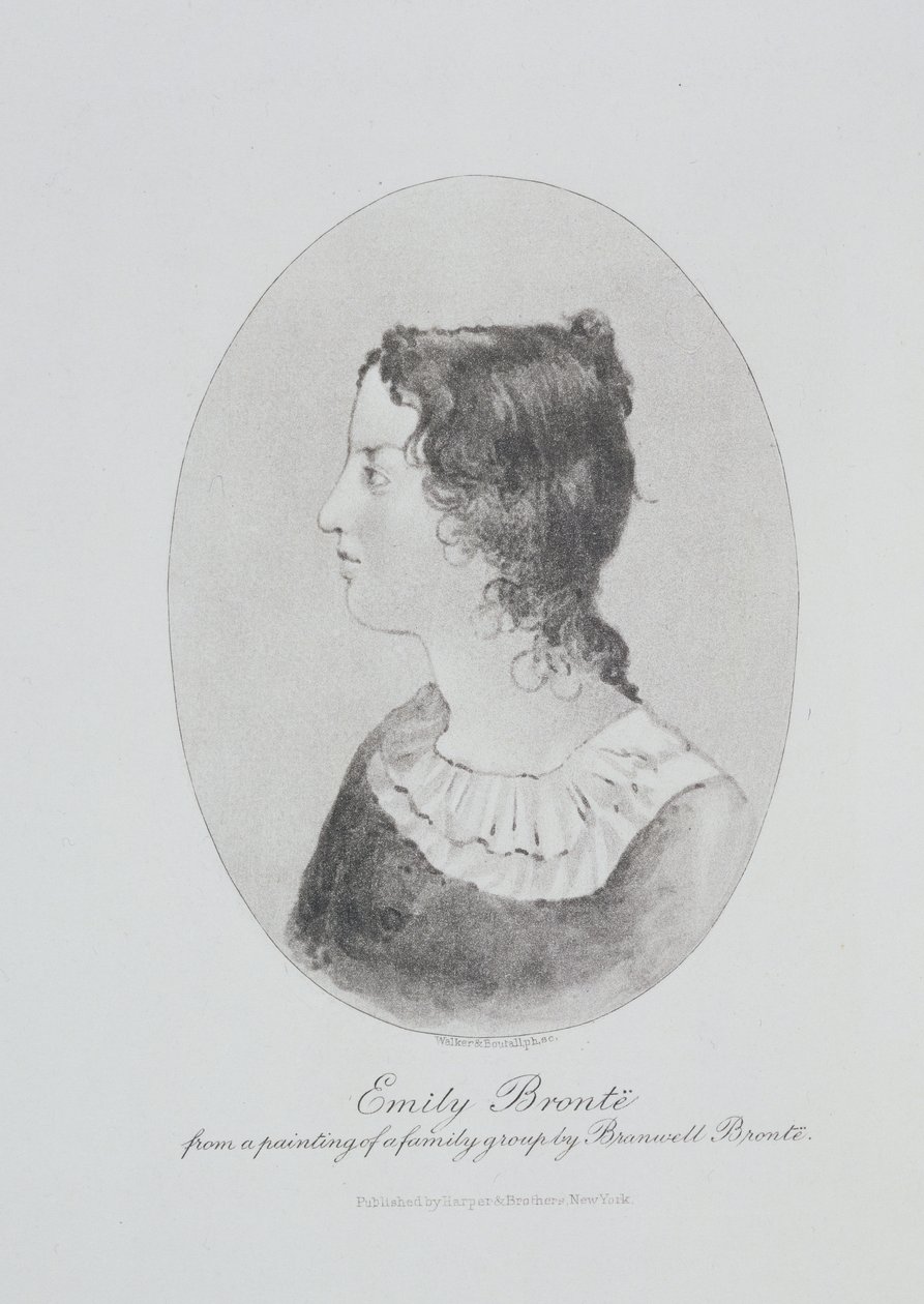 Emily Bronte (1818-48) portréja, Walker és Boutall metszete. alkotó: Patrick Branwell Bronte
