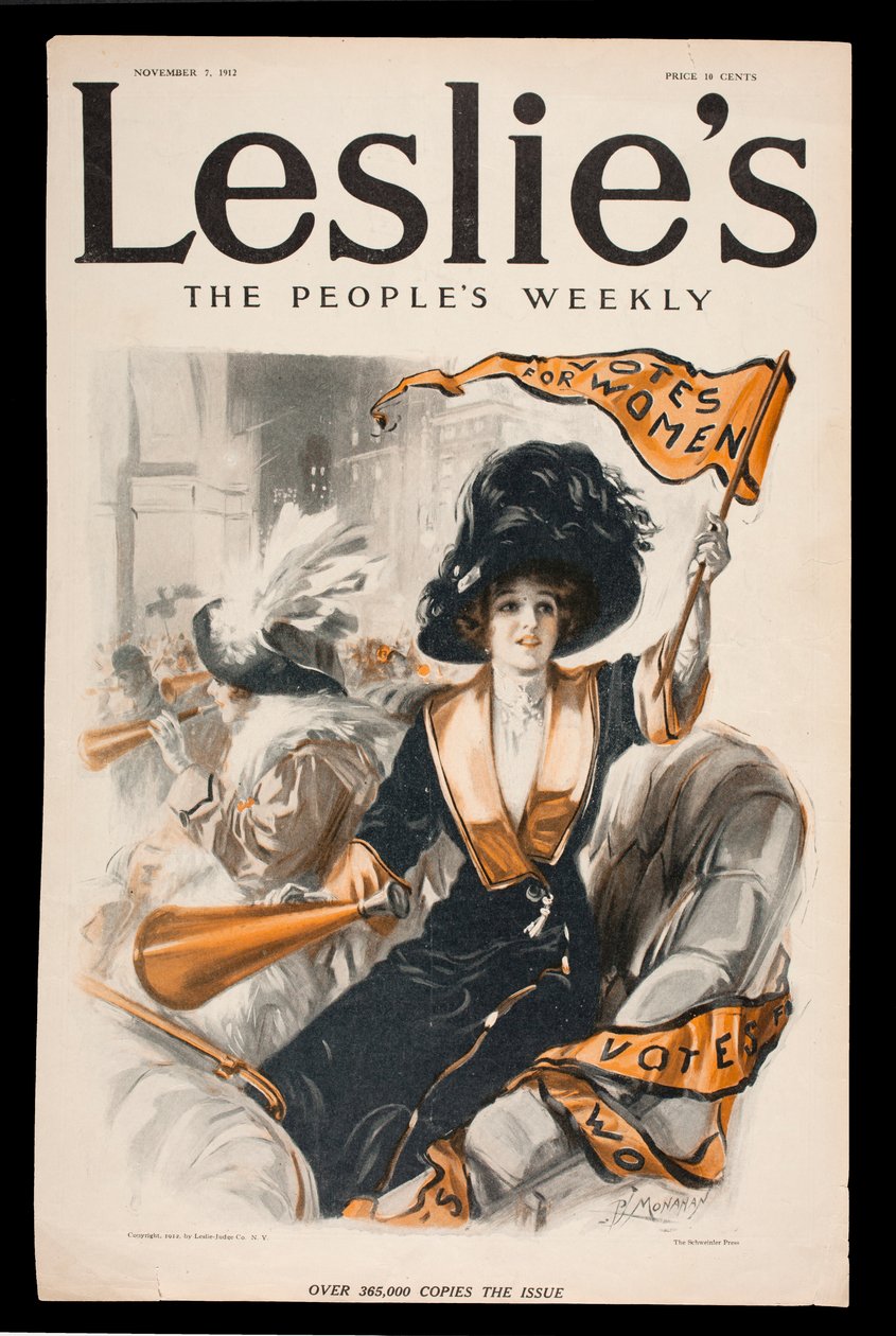 Votes for Women, a Leslies The Peoples Weekly címlapja, 1912. november 7 alkotó: Patrick J. Monahan