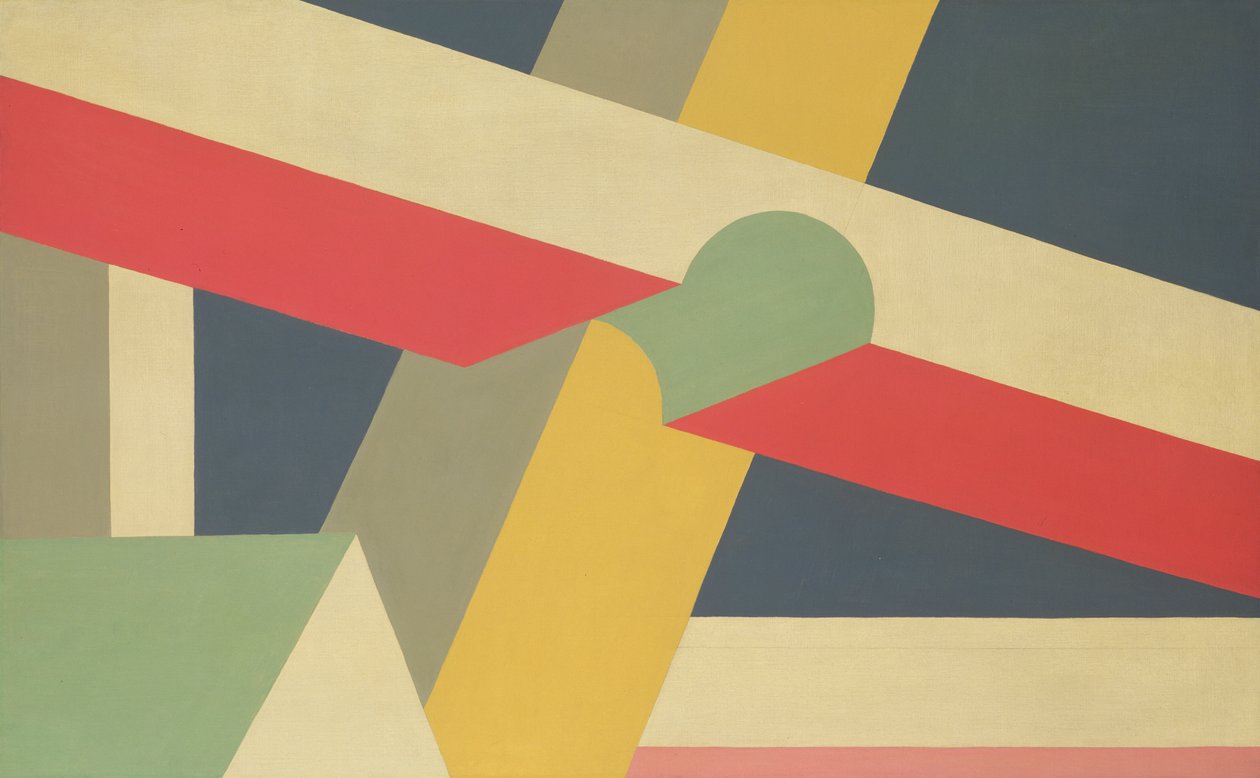 Keresztirányú gerendák, 1928-32 (olaj és ceruza, vászon) alkotó: Patrick Henry Bruce