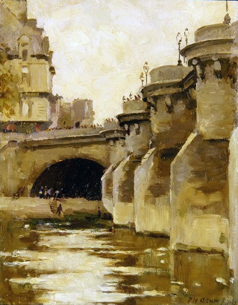 Pont-Neuf, Párizs, 1900 körül (olaj, vászon) alkotó: Patrick William Adam