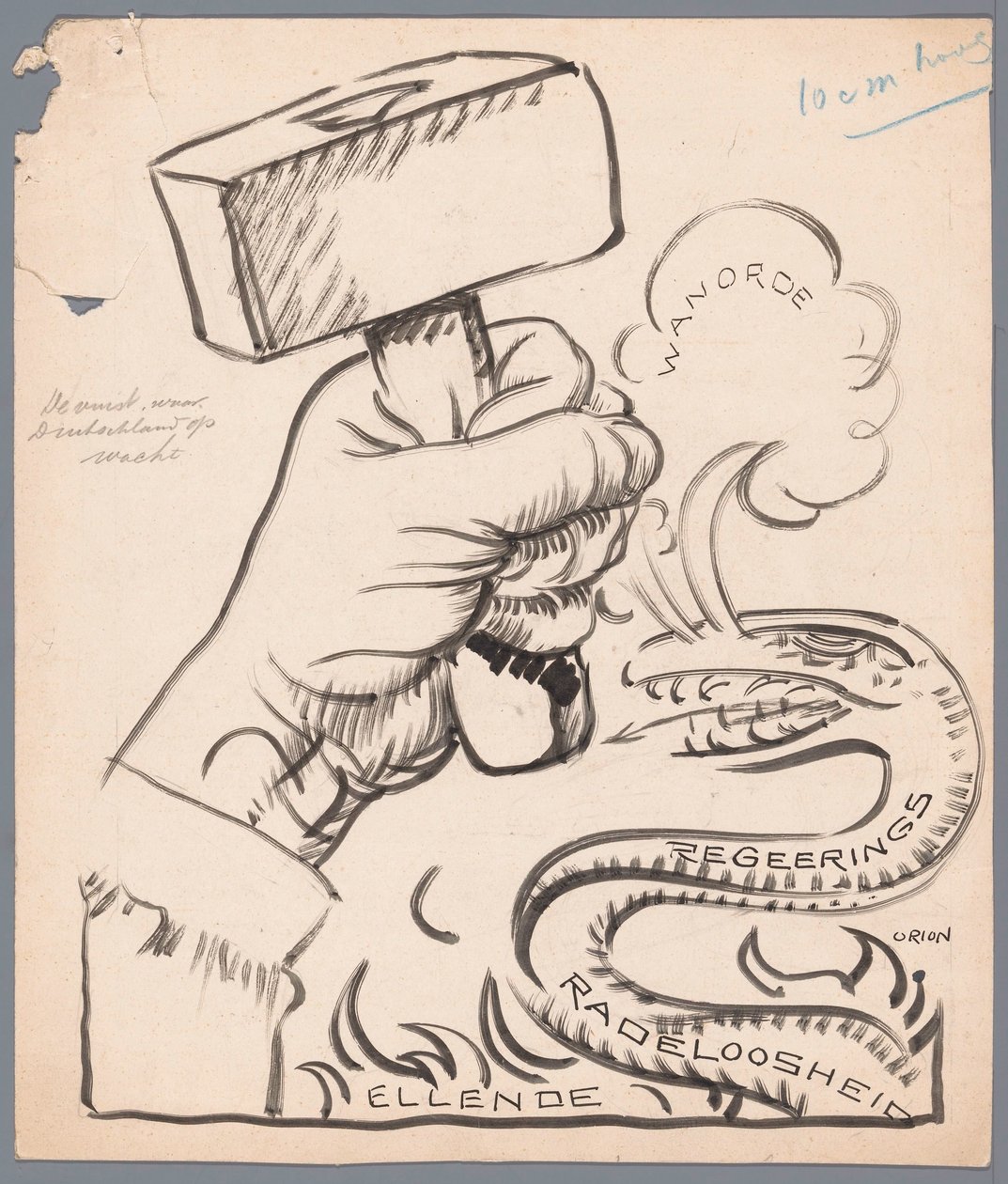 Az ököl, amelyre Németország vár (cím a tárgyon) alkotó: Patricq Kroon (signed by artist)