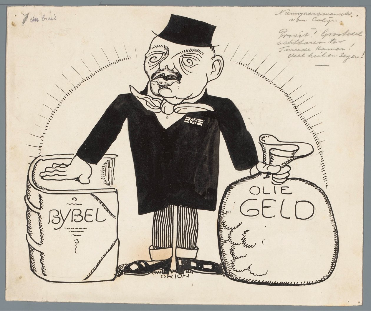 Újévi kívánság Colijntól Újévi kívánság Colijntól (cím a tárgyon) alkotó: Patricq Kroon (signed by artist)