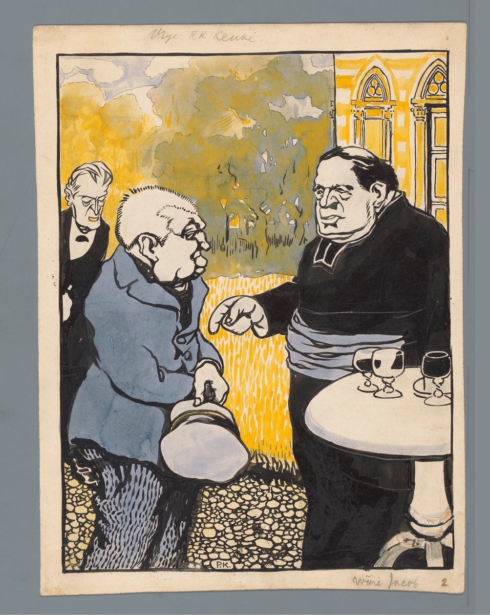 Rajzfilm a római katolikus templomról Szabadon választható (cím az objektumon) alkotó: Patricq Kroon (signed by artist)
