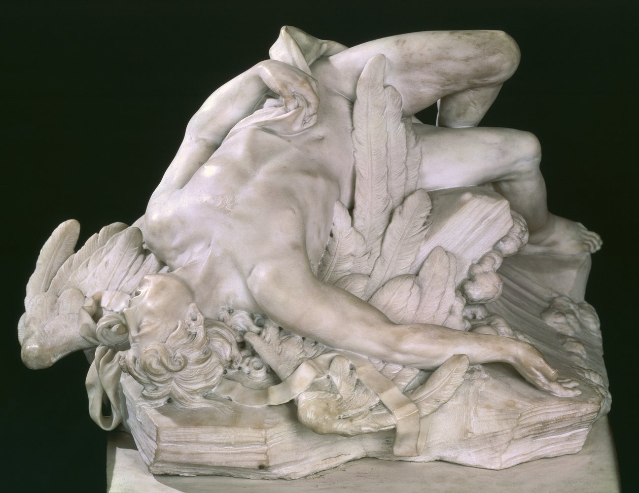 Ikarosz zuhanása, 1743 (márvány) alkotó: Paul Ambroise Slodtz