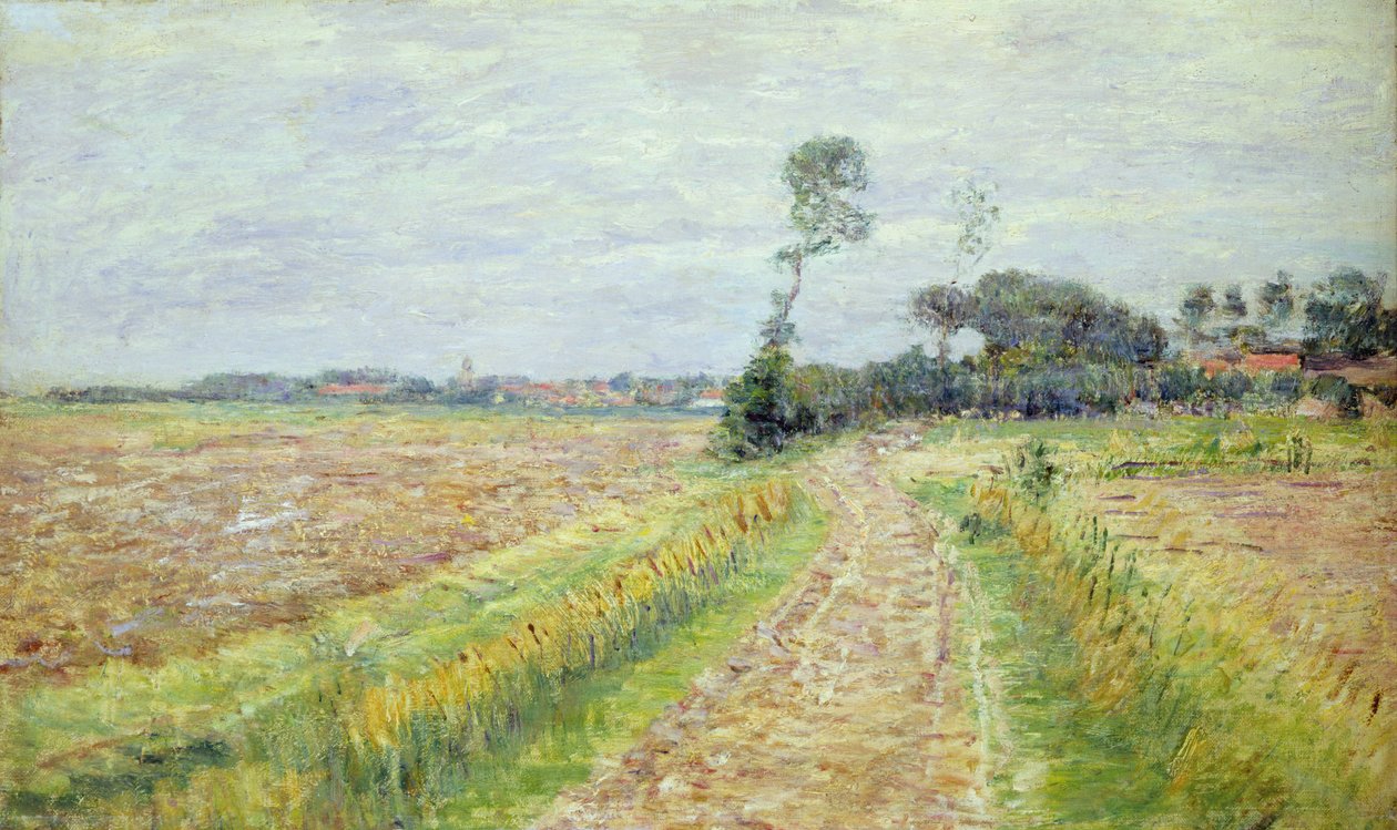Holland, Táj betakarított mezőkkel, 1890 alkotó: Paul Baum