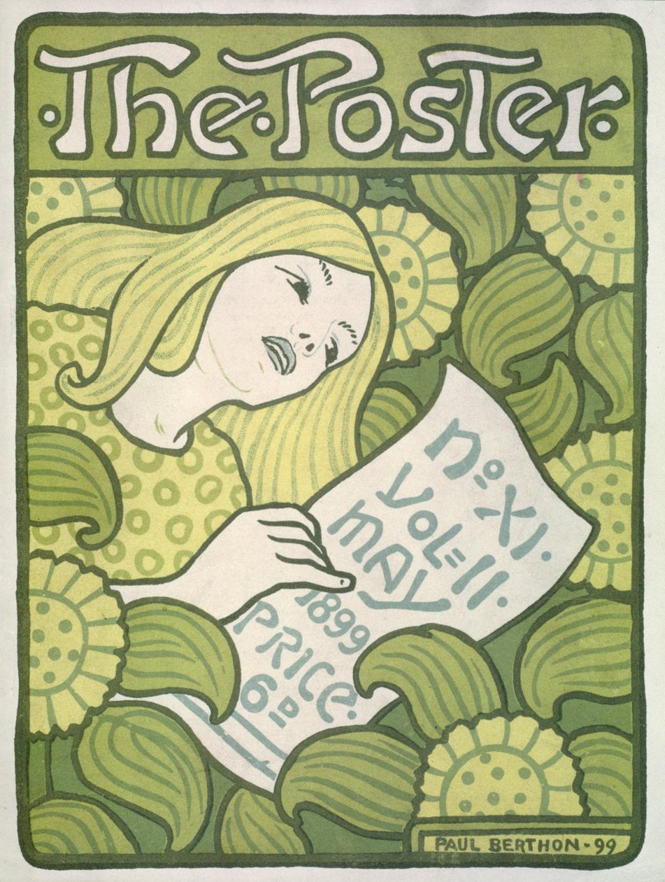 A plakát első borítója, II. kötet, 11. szám, 1899. május alkotó: Paul Berthon